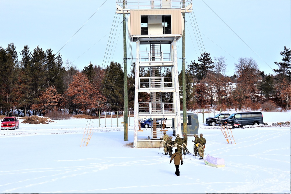 Fort McCoy CWOC class 21-03 students train using snowshoes, ahkio sleds