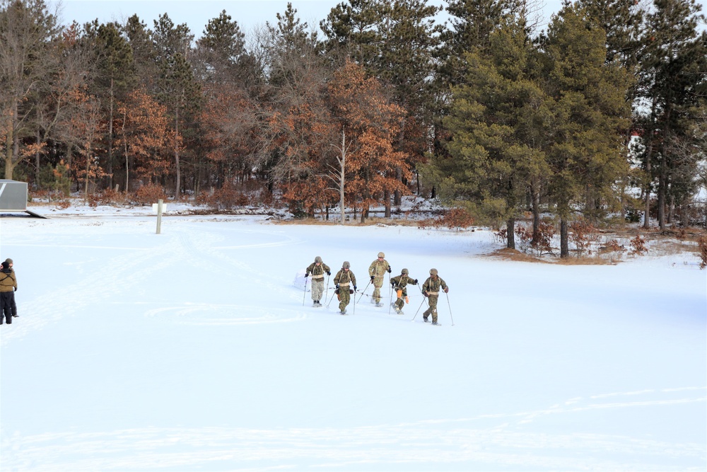 Fort McCoy CWOC class 21-03 students train using snowshoes, ahkio sleds