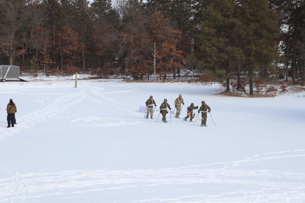 Fort McCoy CWOC class 21-03 students train using snowshoes, ahkio sleds