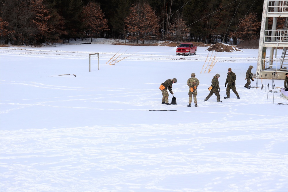 Fort McCoy CWOC class 21-03 students train using snowshoes, ahkio sleds