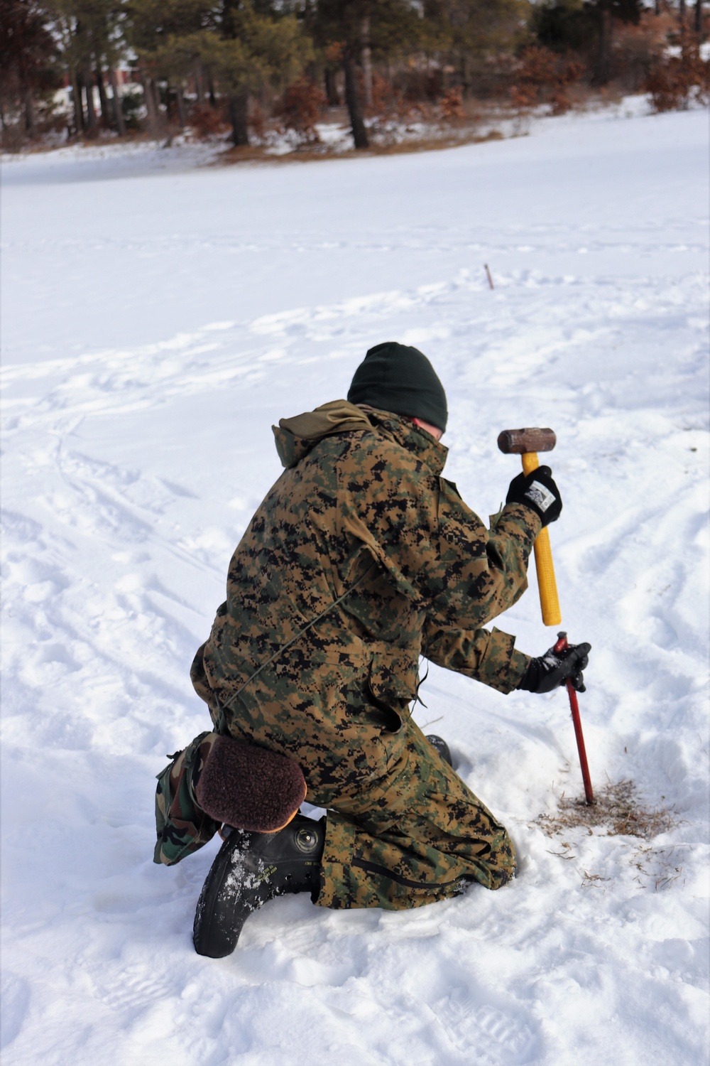 Fort McCoy CWOC class 21-03 students train using snowshoes, ahkio sleds