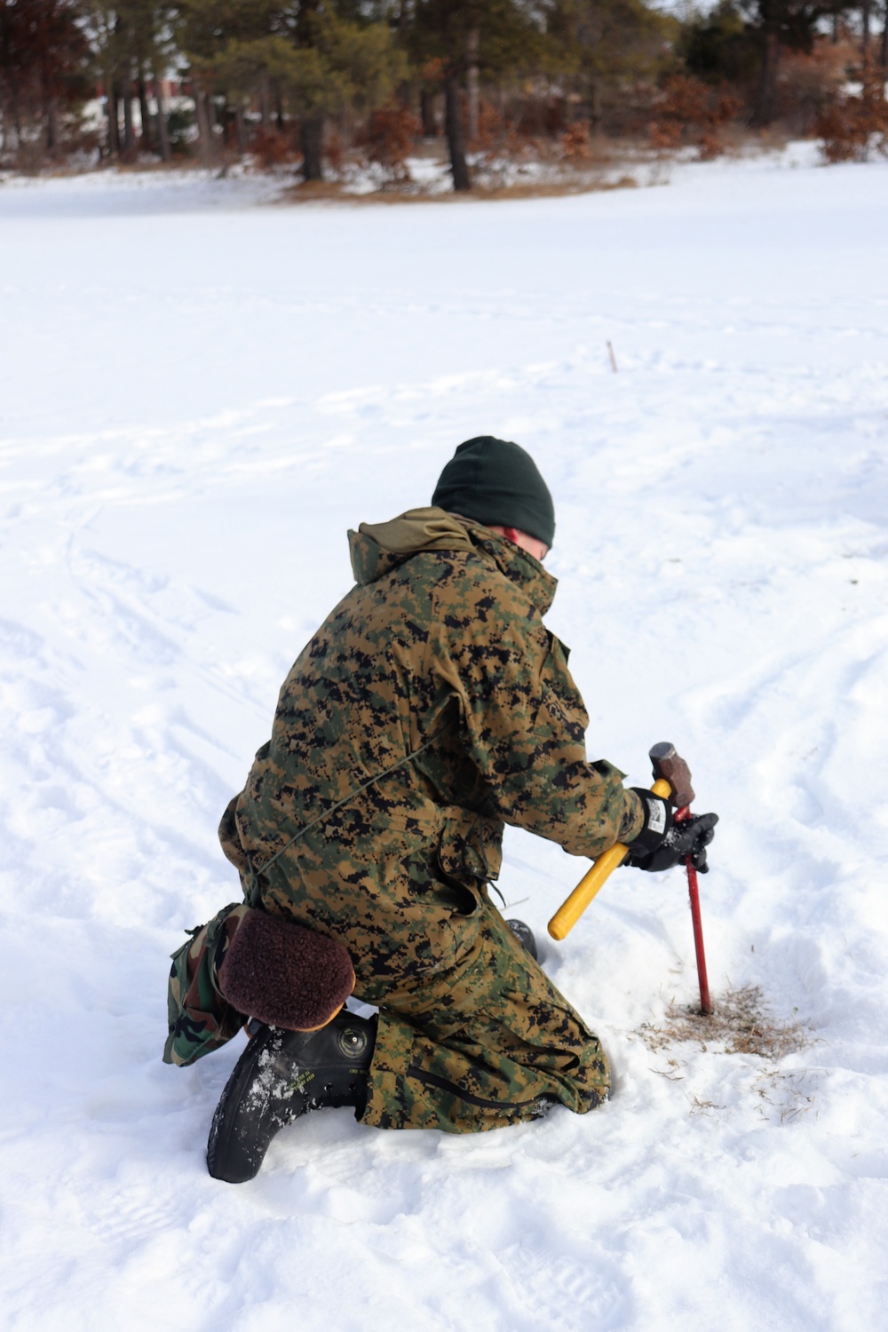 Fort McCoy CWOC class 21-03 students train using snowshoes, ahkio sleds