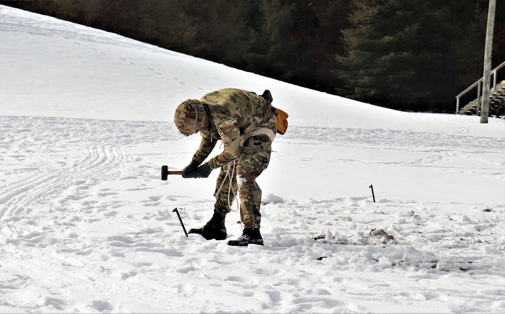 Fort McCoy CWOC class 21-03 students train using snowshoes, ahkio sleds