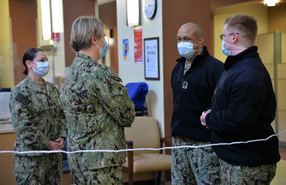 Rear Adm. Anne M. Swap, director of the National Capital Region Medical Directorate, tours Naval Health Clinic (NHC) Charleston