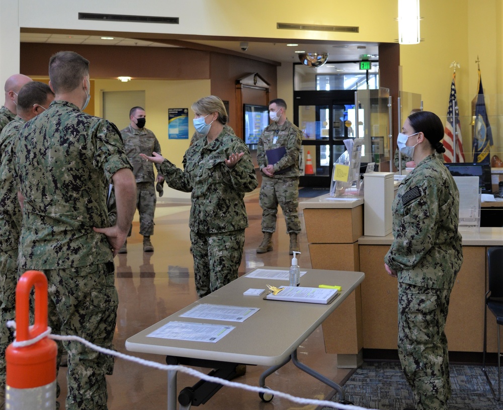 Rear Adm. Anne M. Swap, director of the National Capital Region Medical Directorate, tours Naval Health Clinic (NHC) Charleston