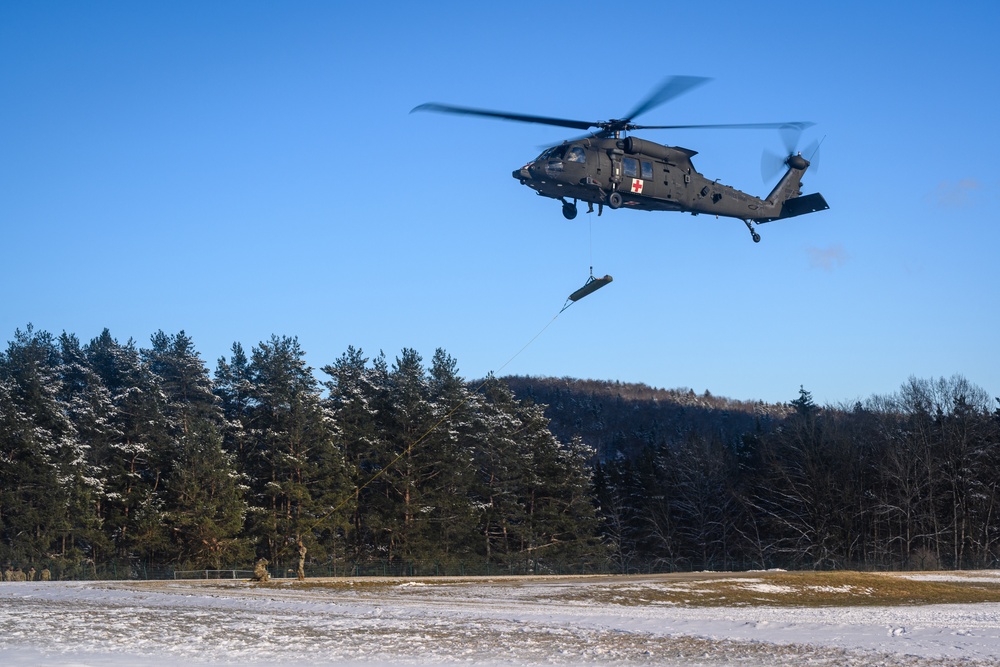 1-4 Infantry Regiment Trains on Rescue Hoist Operations with Charlie Company 6-101 Combat Aviation Brigade