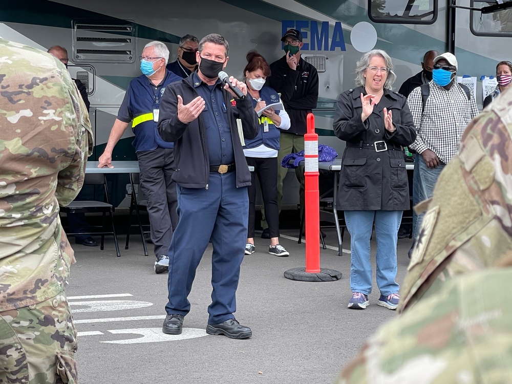 Cal Guard supports COVID-19 vaccine mega point of distribution in LA