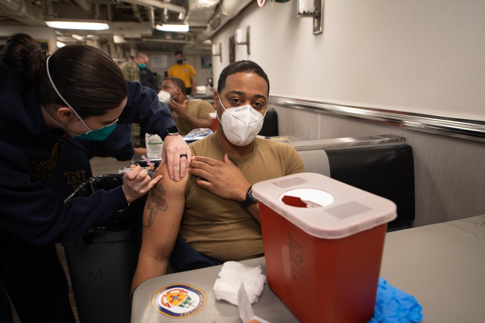 USS Monterey Receives COVID-19 Vaccine