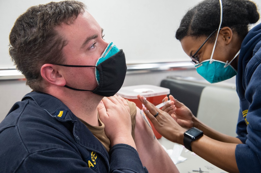 USS Monterey Receive COVID-19 Vaccine