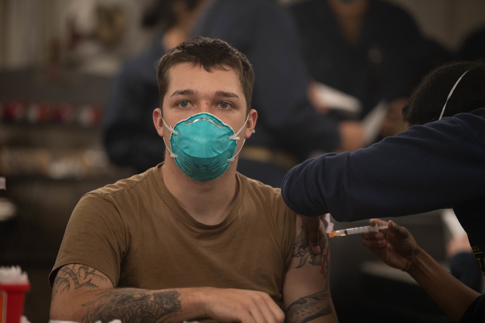 USS Monterey Receives COVID-19 Vaccine
