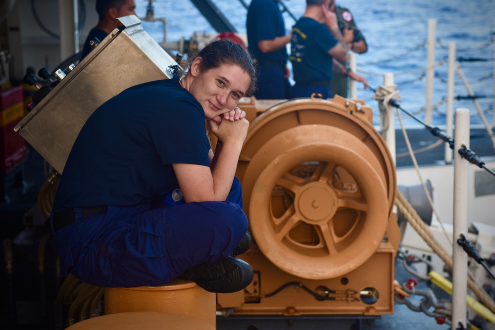 USCGC Stone (WMSL 758) crew on patrol