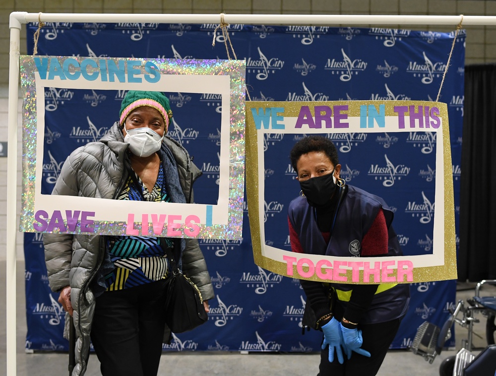 FEMA Staff Help Out at Covid Vaccination Site in Nashville, Tennessee
