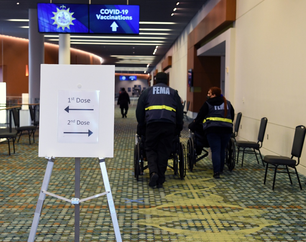 FEMA Staff Help Out at Covid Vaccination Site in Nashville, Tennessee