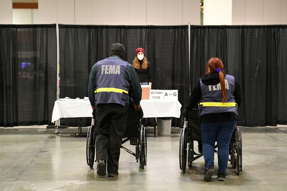 FEMA Staff Help Out at Covid Vaccination Site in Nashville, Tennessee