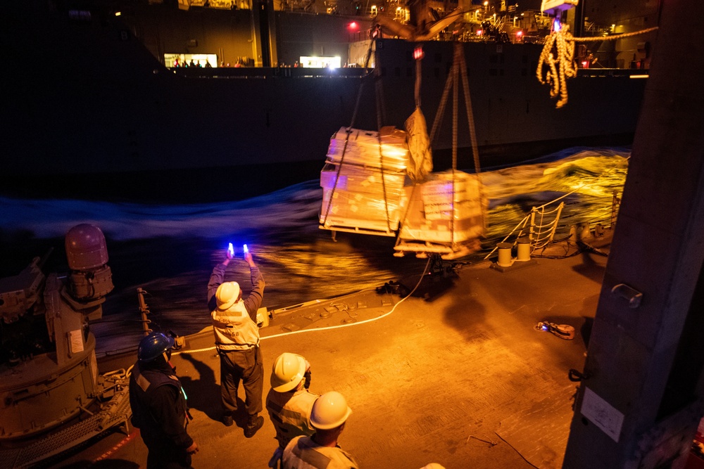 USS Laboon Conducts Replenishment-at-Sea with USNS Medgar Evers