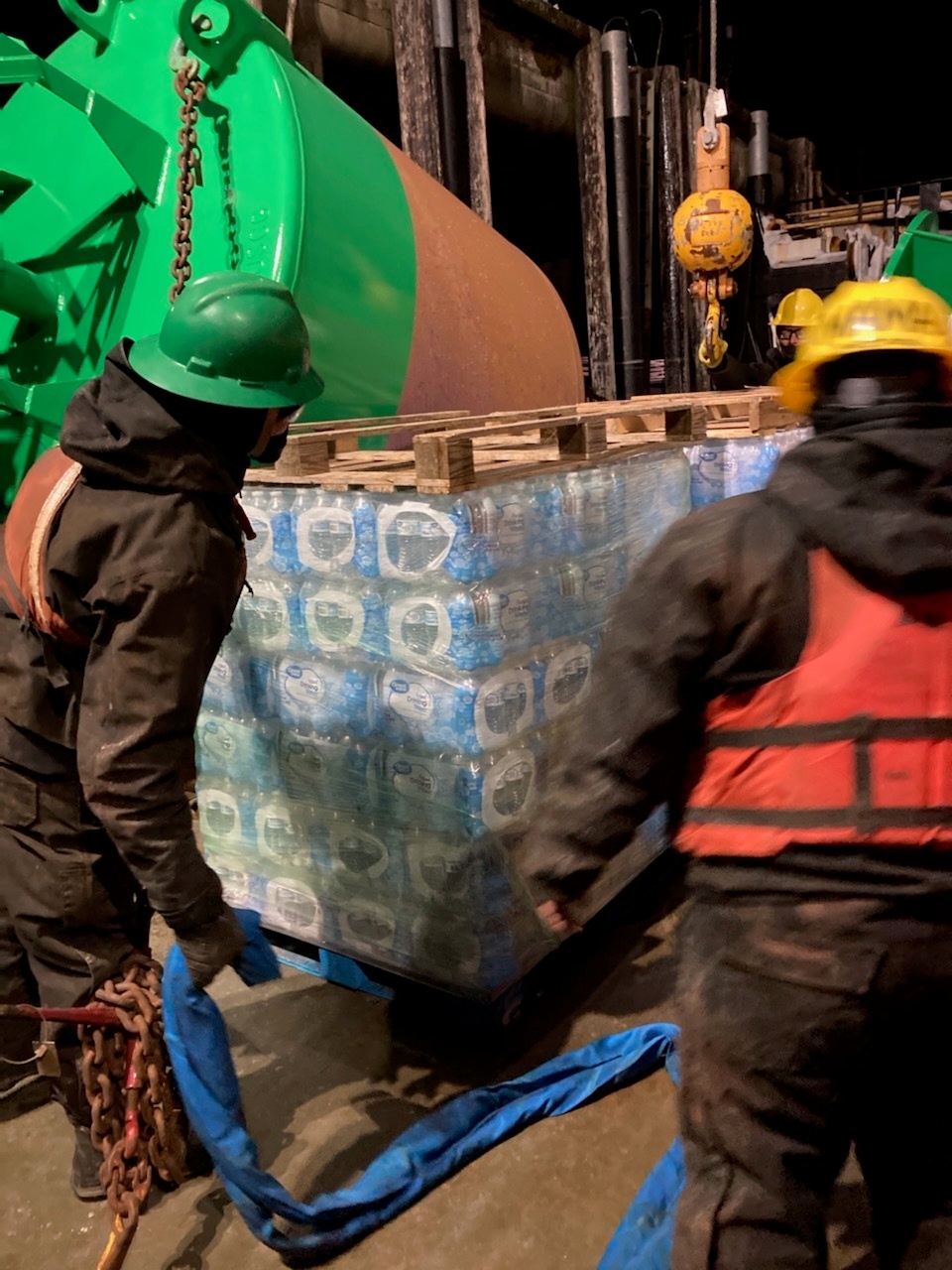 Coast Guard Cutter Hickory crew delivers water to the community of Angoon, Alaska