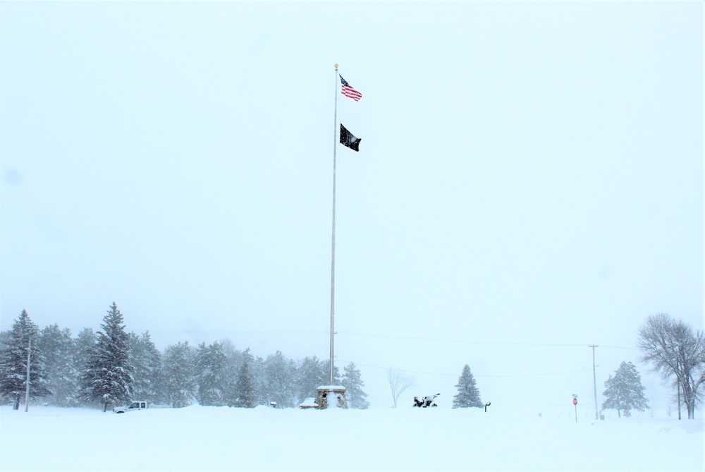 American Flag and Fort McCoy