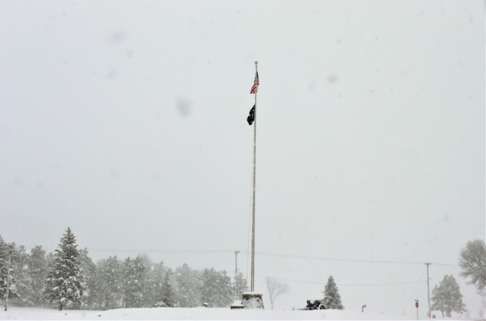 American Flag and Fort McCoy