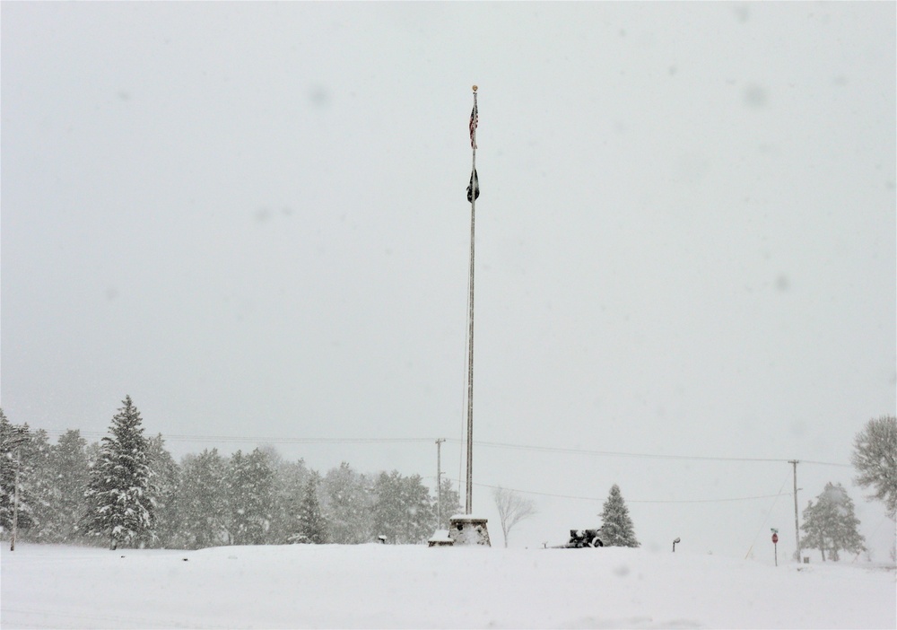 American Flag and Fort McCoy