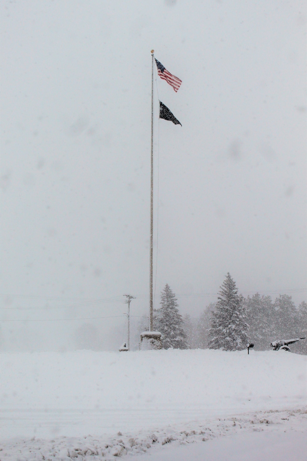 American Flag and Fort McCoy