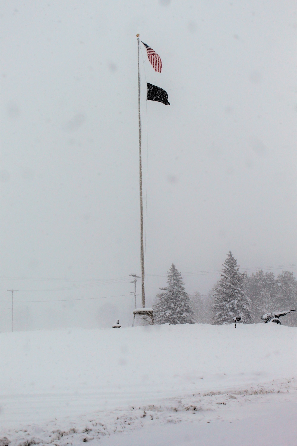 American Flag and Fort McCoy