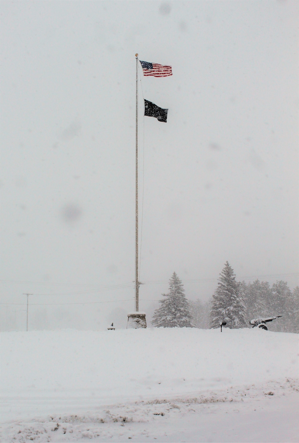 American Flag and Fort McCoy