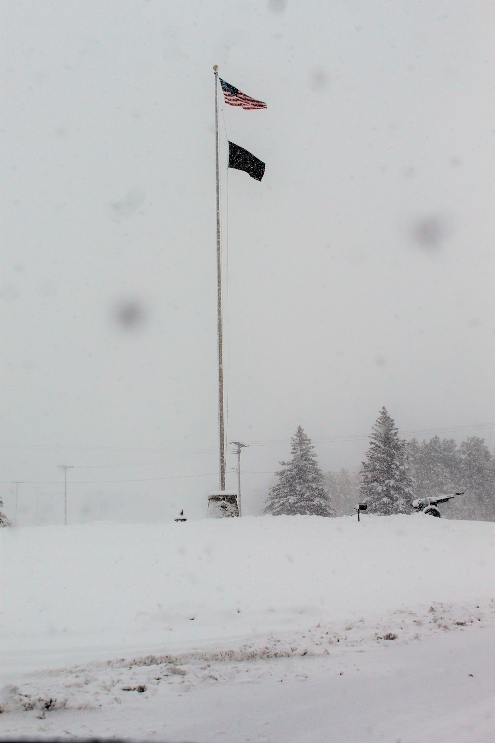 American Flag and Fort McCoy