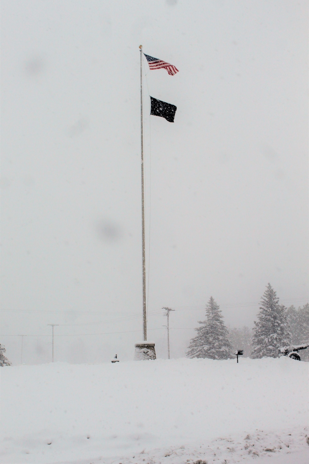 American Flag and Fort McCoy