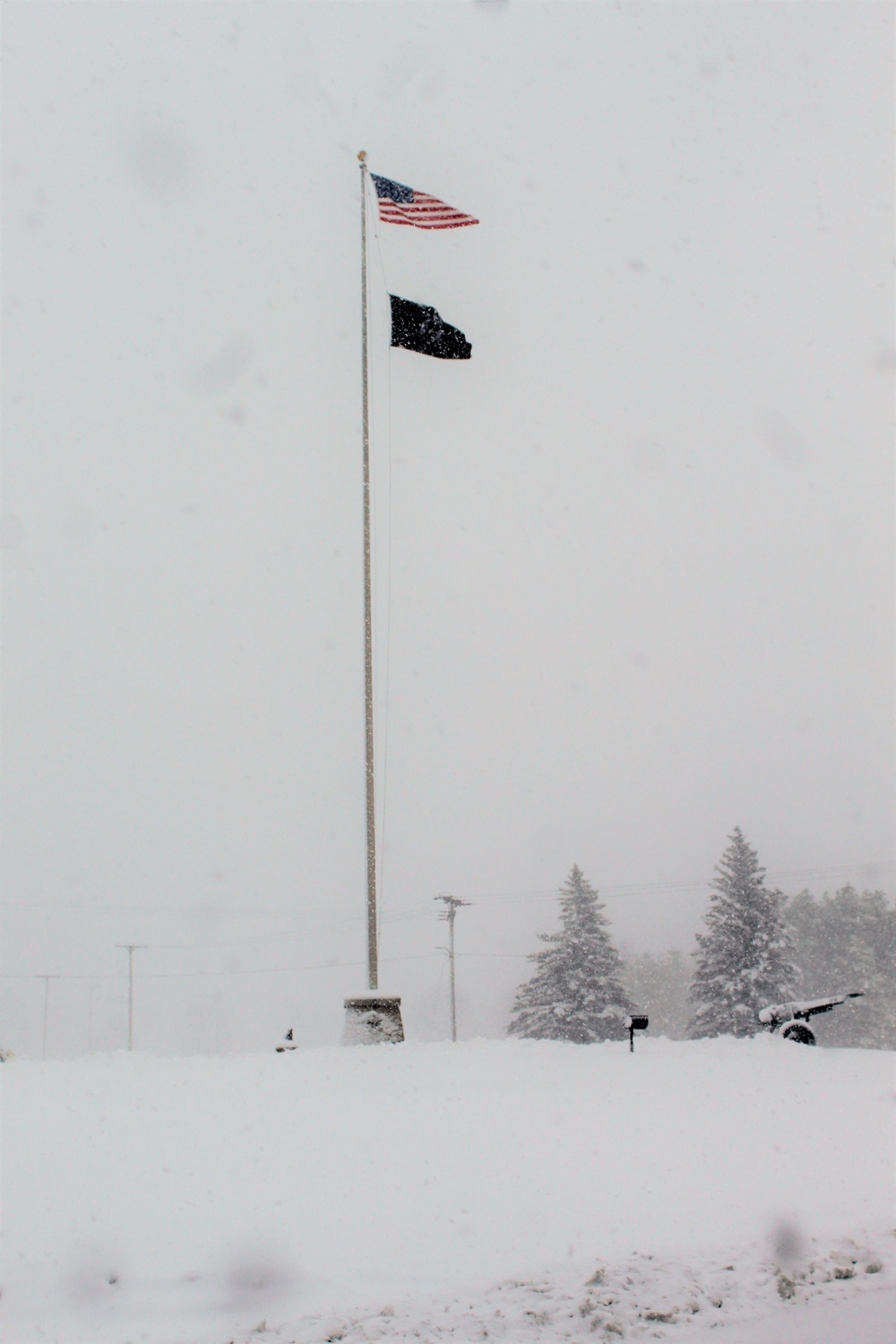 American Flag and Fort McCoy