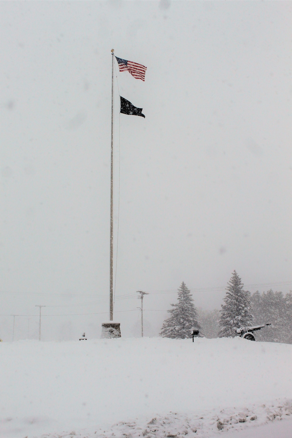 American Flag and Fort McCoy