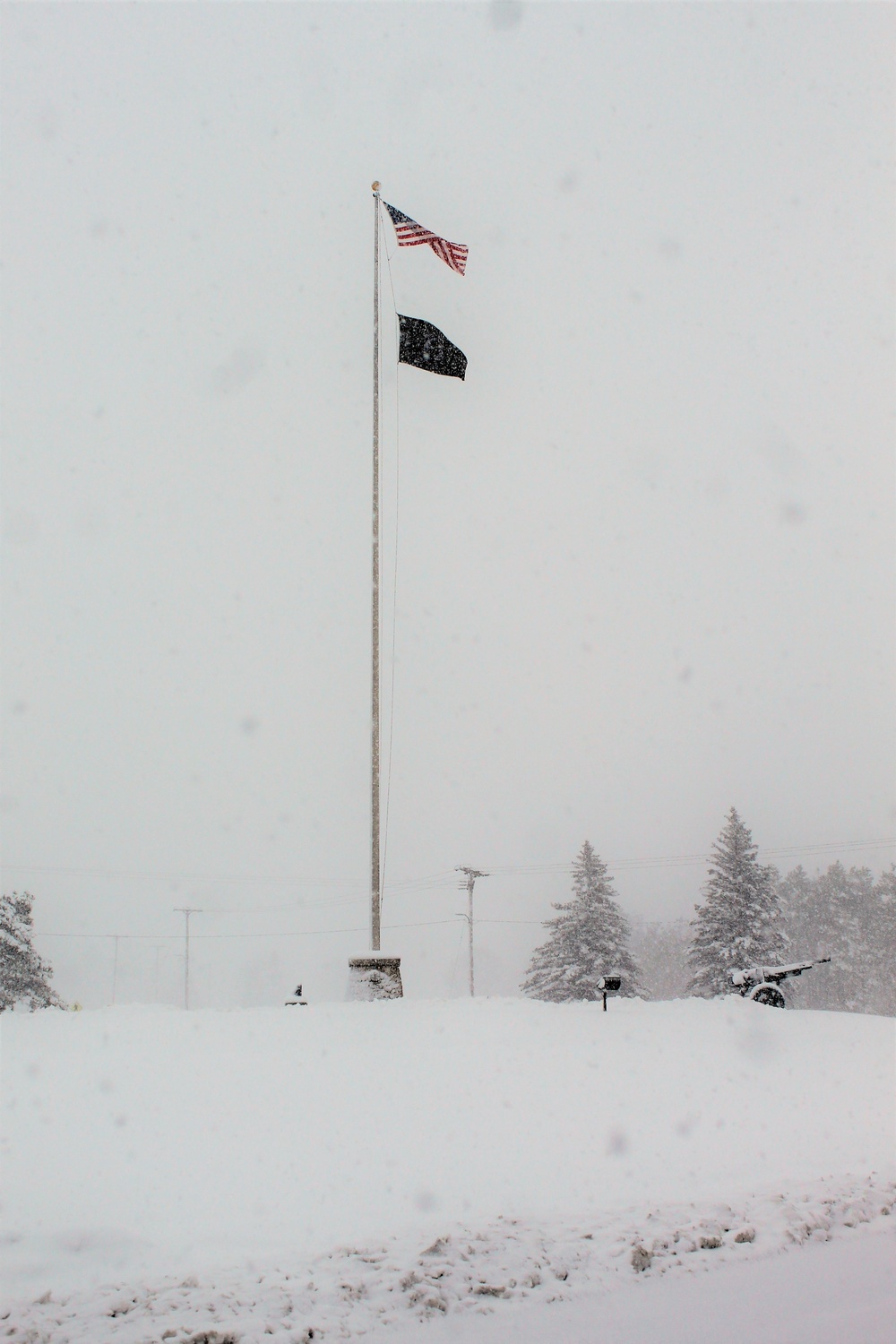 American Flag and Fort McCoy