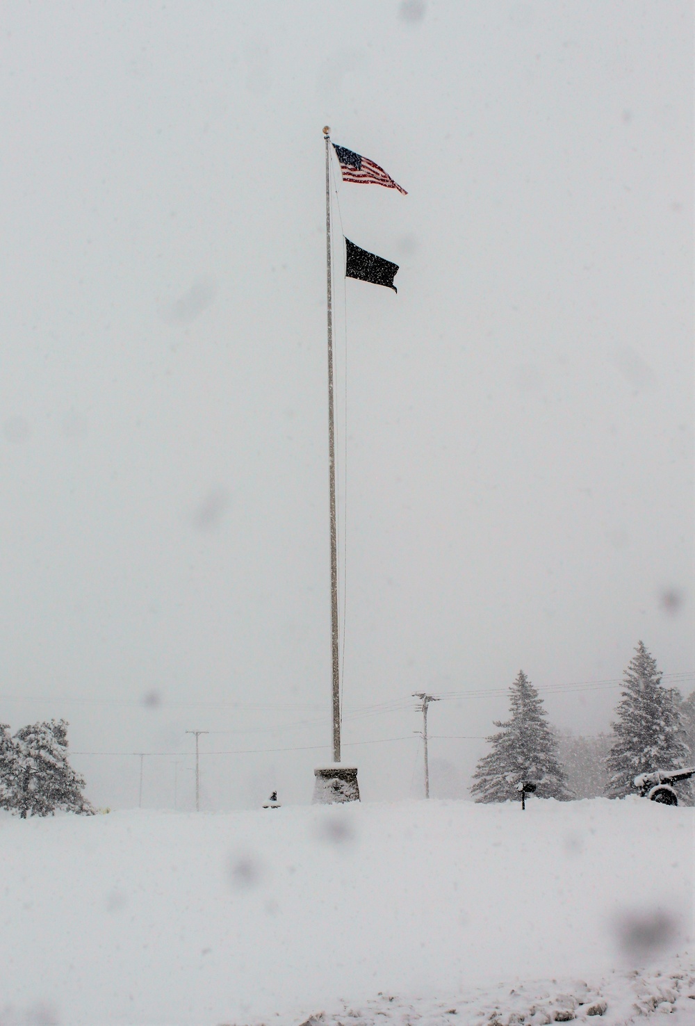 American Flag and Fort McCoy