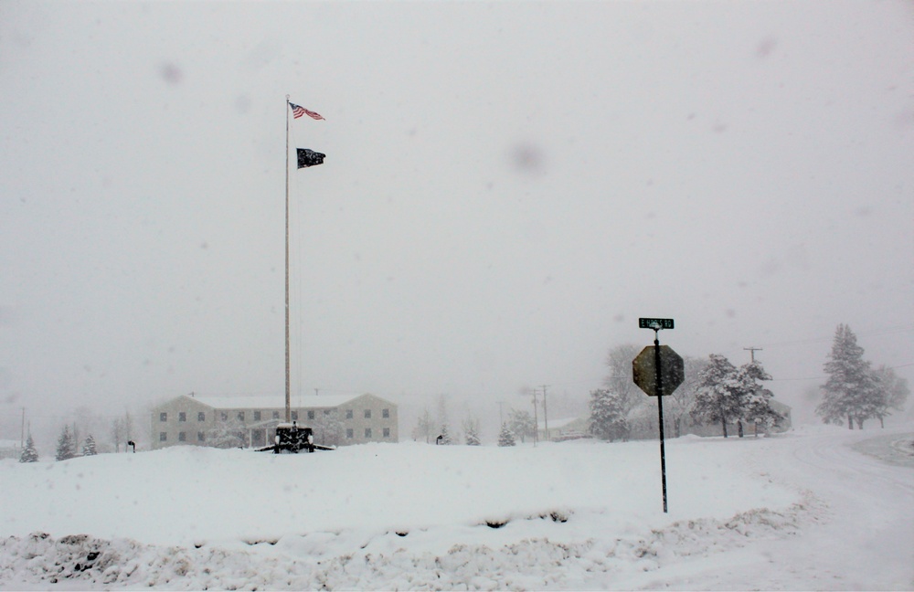 American Flag and Fort McCoy