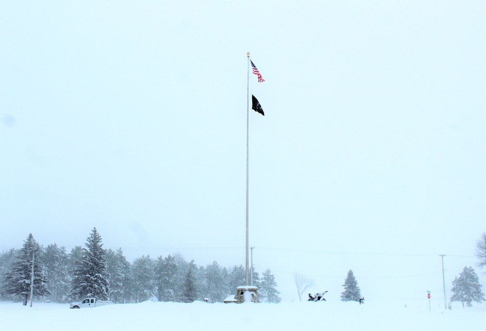 American Flag and Fort McCoy