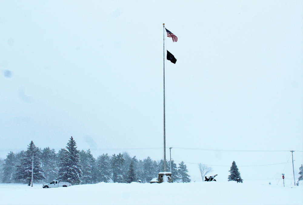 American Flag and Fort McCoy