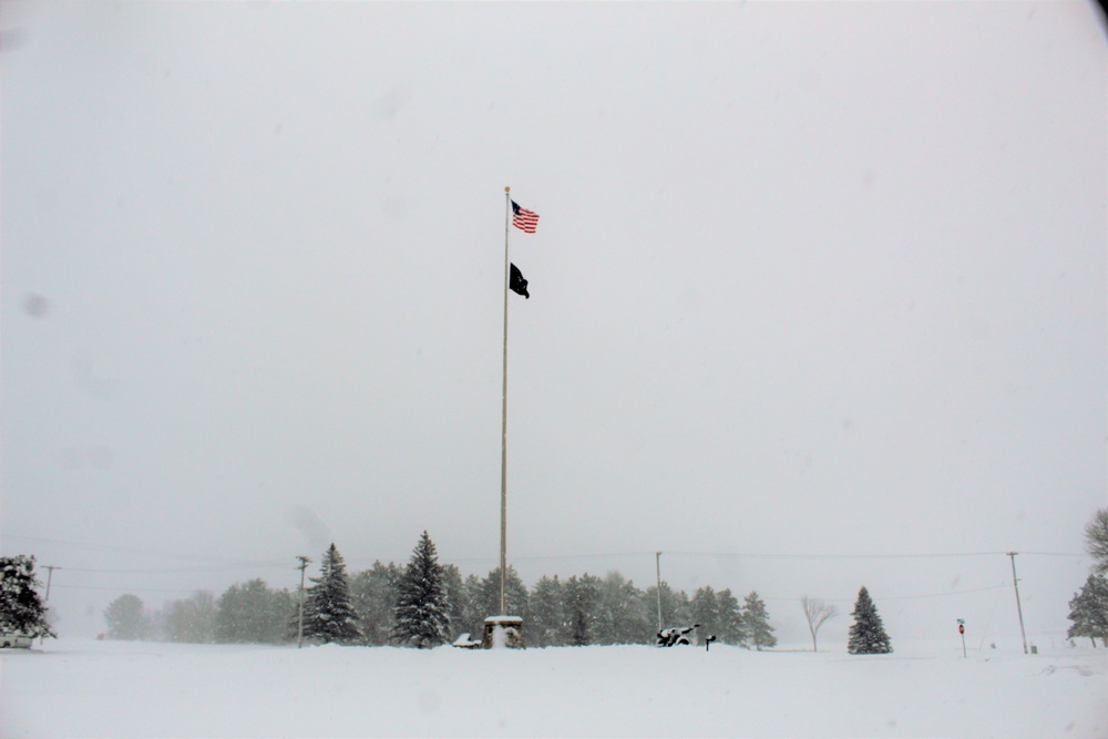 American Flag and Fort McCoy