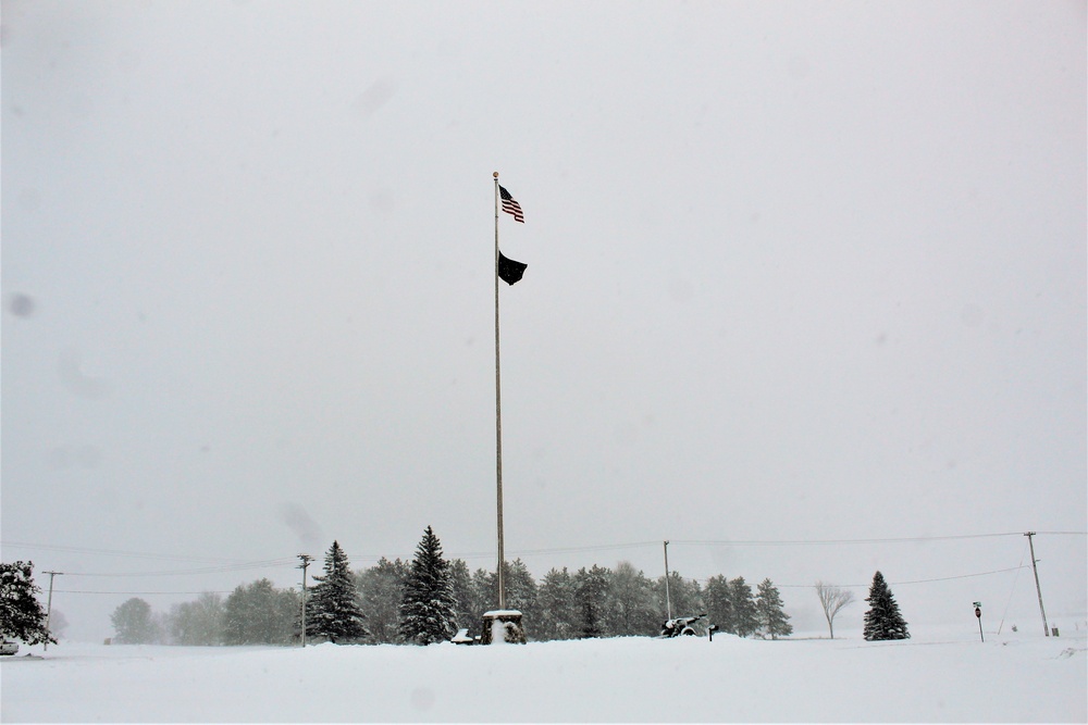 American Flag and Fort McCoy