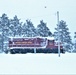 Army locomotive in a snow storm at Fort McCoy