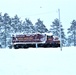 Army locomotive in a snow storm at Fort McCoy