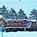 Army locomotive in a snow storm at Fort McCoy