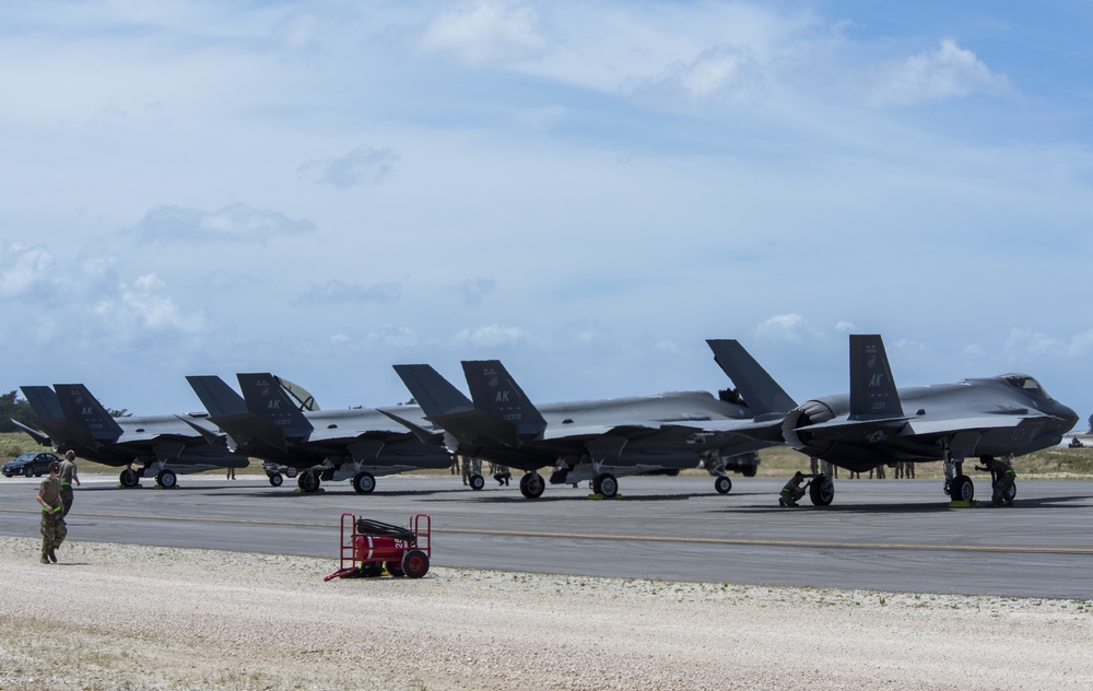 F-35A Lightning II participates in hot-pit refuel at Cope North 21