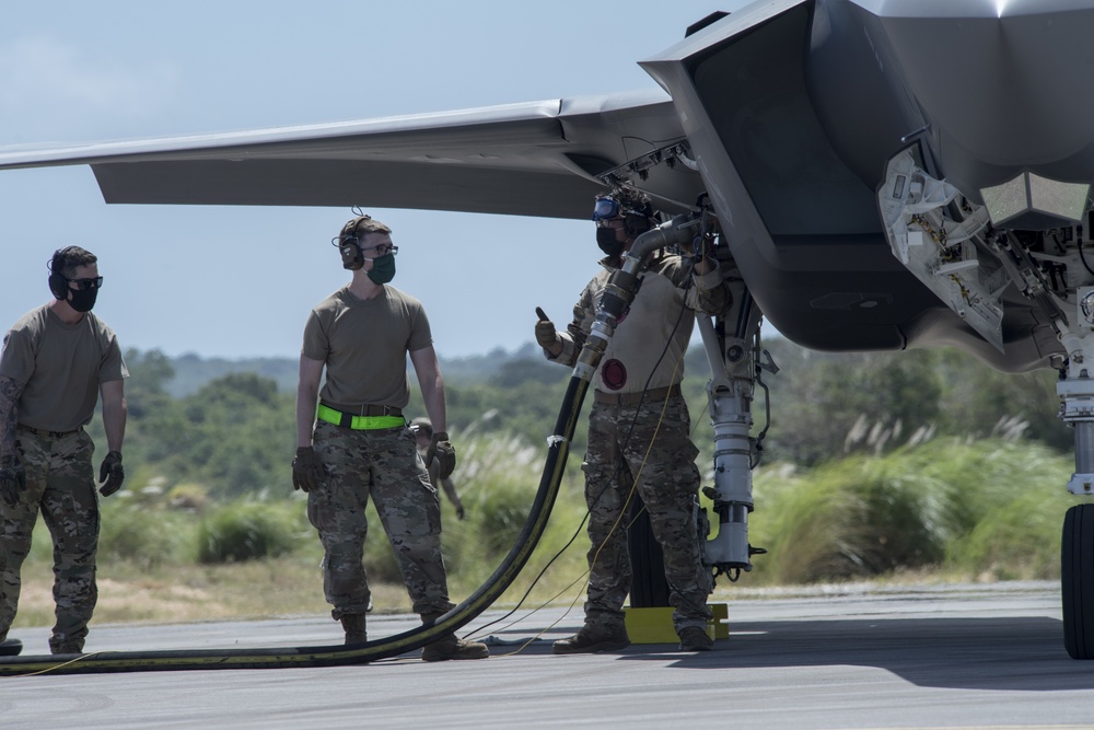 F-35A Lightning II participates in hot-pit refuel at Cope North 21