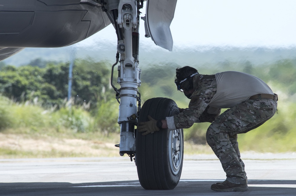 F-35A Lightning II participates in hot-pit refuel at Cope North 21