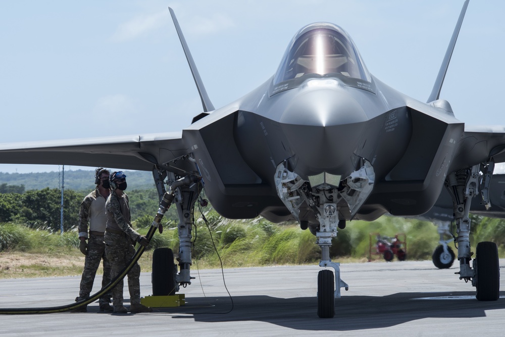 F-35A Lightning II participates in hot-pit refuel at Cope North 21