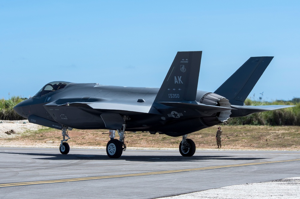 F-35A Lightning II participates in hot-pit refuel at Cope North 21