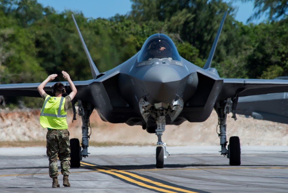 F-35A Lightning II participates in hot-pit refuel at Cope North 21