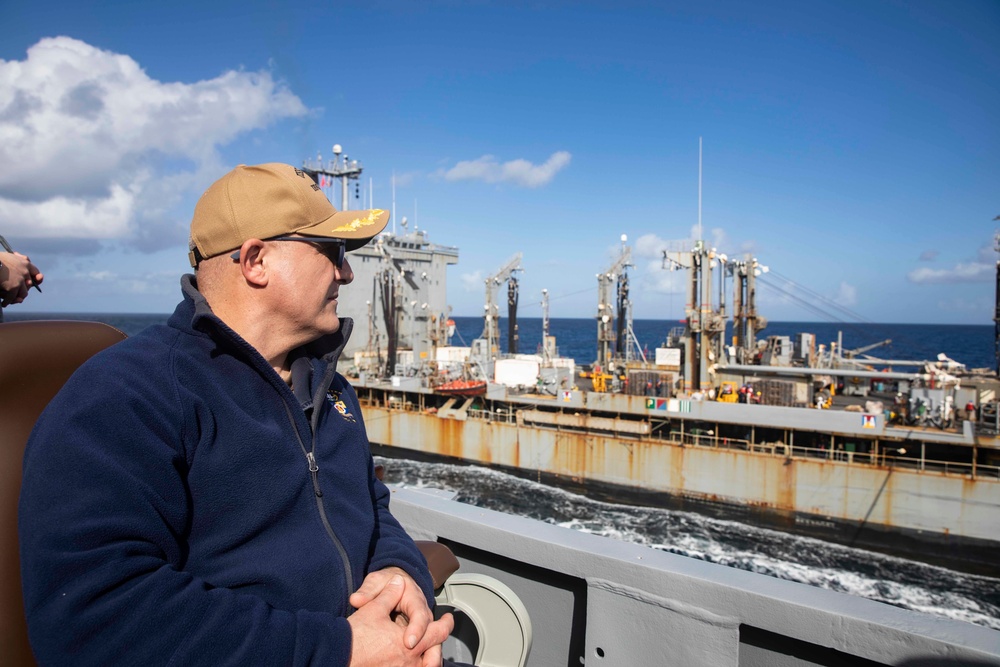 USS Porter UNREPs with USNS Laramie