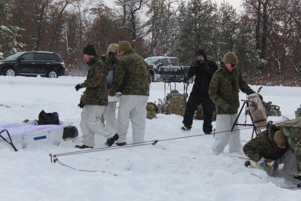 Fort McCoy CWOC class 21-03 students raise Artic tents during training scenario