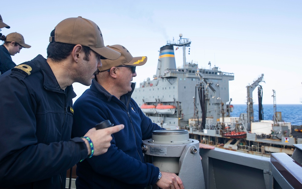 USS Porter UNREPs with USNS Laramie