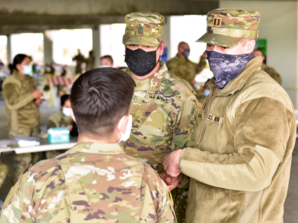 Cal Guard supports COVID-19 vaccine mega point of distribution in LA